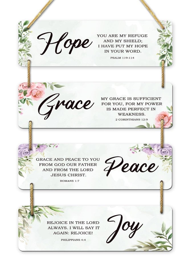 AR Creative Hope, Grace, Peace, Joy - Bible Verse Wall Hanging For Home Decoration, Bible Quotes MDF Wooden Wall Art, Bible Verse, Home, Office Decor, Wall Wood Hanger (15 inch x 11 inch) - Image 1